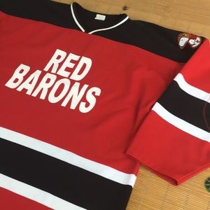 Athletic knit snoopy red barons Johnson jersey XL